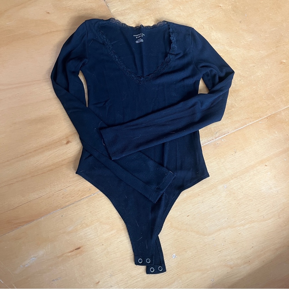 American Eagle black lace body suit